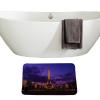 Amagical Bathroom Rug Mats Set 2 Piece Memory Foam Extra Soft Shower Bath Rugs Contour Mat Purple Sky Paris Eiffel Tower Beautiful Scene view 3