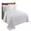 Better Trends Chenille Bedspreads Full/Double Size, White 100% Cotton Chenille Stripe Design Tufted Bedding Coverlet Soft Lightweight, 81"x110" 1 Pieces Jullian Collection view 2
