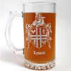 Lewis English Family Coat of Arms Beer Stein Set of 4, 16 oz  Personalized Heraldic Engraving view 4