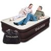 Englander First Ever Microfiber Air Mattress, Microfiber Airbed with Built in Pump Queen Brown/Cream Top view 1