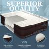 Englander First Ever Microfiber Air Mattress, Microfiber Airbed with Built in Pump Queen Brown/Cream Top view 3