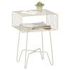 mDesign Modern Industrial Side Table with Storage Shelf, 2-Tier Metal Minimal End Table, Metallic Caged Grid - Accent Furniture for Living Room, Bedroom, Office, Dorm, Concerto Collection, Satin view 1
