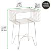 mDesign Modern Industrial Side Table with Storage Shelf, 2-Tier Metal Minimal End Table, Metallic Caged Grid - Accent Furniture for Living Room, Bedroom, Office, Dorm, Concerto Collection, Satin view 3