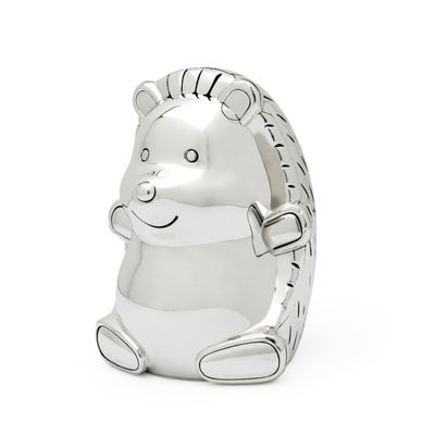 Zilverstad Hedgehog Money Box Sp./Lacq, Silver Coloured, 82x85x115