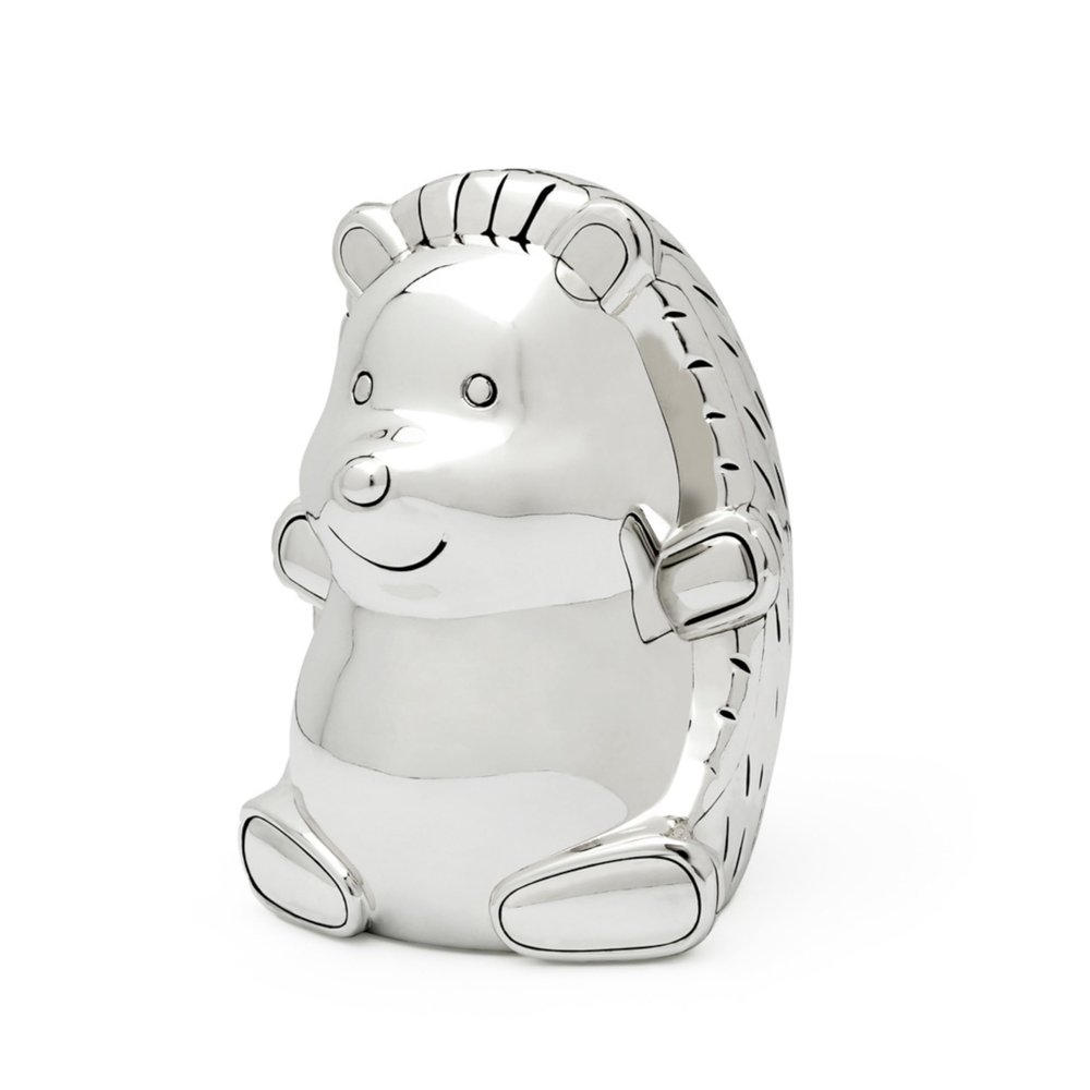 Zilverstad Hedgehog Money Box Sp./Lacq, Silver Coloured, 82x85x115