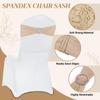 MDS Pack of 75 Spandex Chair Sashes Bow Premium Stretch Chair Cover Band with Buckle Slider Universal fits Elastic Dining Chair Ties for Wedding Party Banquet Events Decoration - Champagne Gold view 3