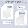 MDS Pack of 200 Spandex Chair Sashes Bows Universal fits Elastic Stretch Chair Bands Ties with Buckle Slider Bow for Wedding Decoration Spandex Slider Sashes Bow - Baby Blue view 4