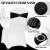MDS Pack of 75 Spandex Chair Sashes Bow Premium Stretch Chair Cover Band with Buckle Slider Universal fits Elastic Dining Chair Ties for Wedding Party Banquet Events Decoration - Black view 3