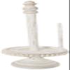 Mud Pie 47100002 Farmhouse Washed Beaded Wood Pedestal Paper Towel Holder, 16" x 6" Dia, White, Grey view 1