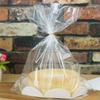 Mistari Clear Plastic Bake Bags Cellophane Treat Bags for Toast Bread Cookie Candy Cake Bakery Gift Packaging, 8 Cake Tray and Gold Ribbon (20 Pack) view 1