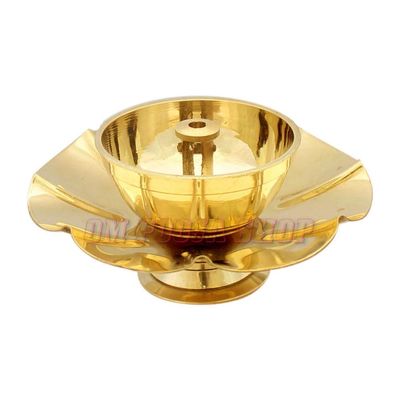 Flower Shaped Decorative Diya in Brass Om Pooja Shop
