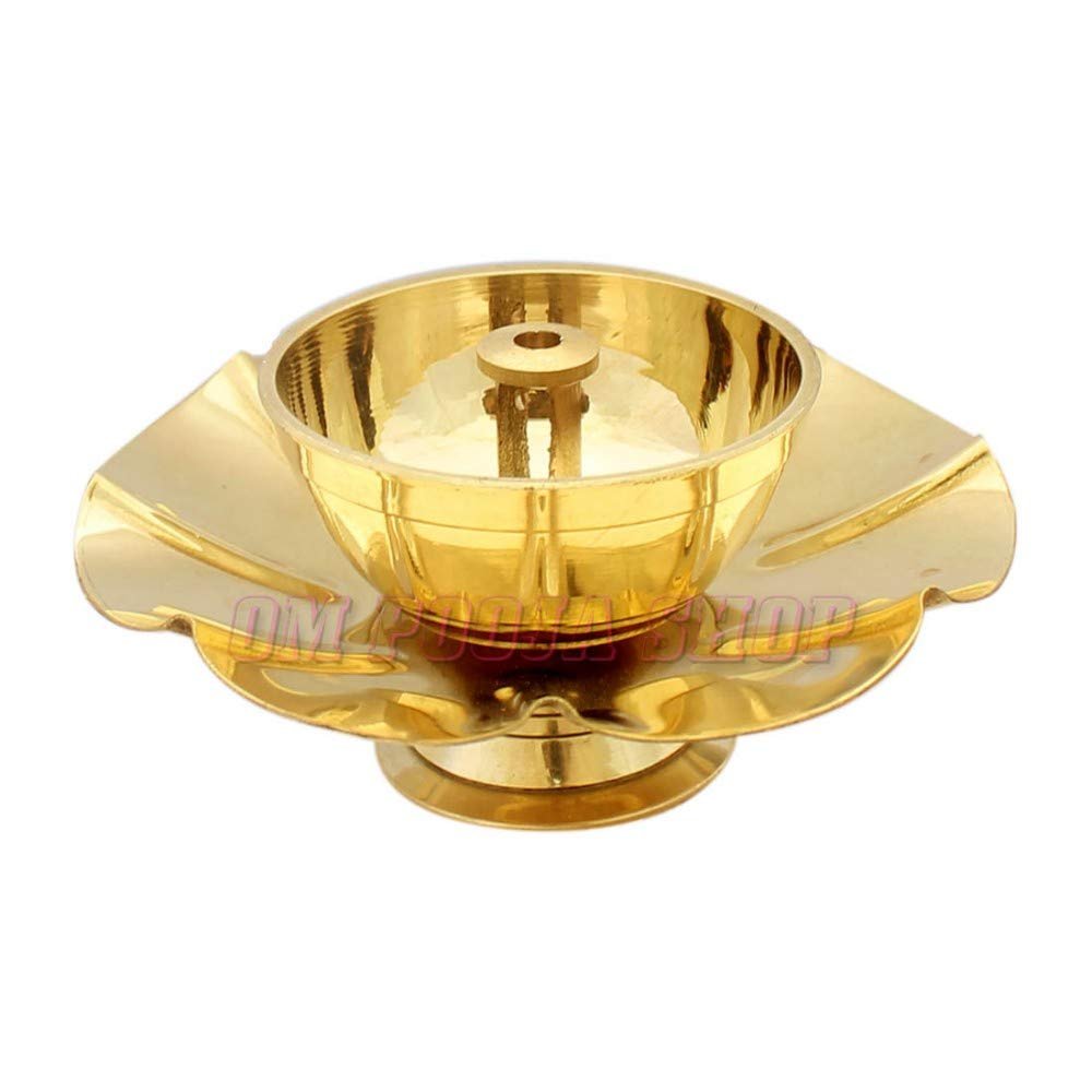 Flower Shaped Decorative Diya in Brass Om Pooja Shop