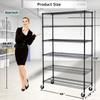 Dkeli Storage Shelves 6 Tier Heavy Duty NSF Metal Shelving with Wheels, 6000 Weight Capacity, Commercial Grade Adjustable Wire Shelving Unit for Kitchen Basement Restaurant Garage view 2