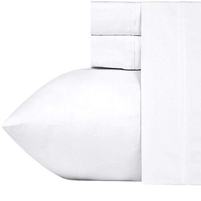 Split Head Flex King Sheets for Adjustable Beds, Flex Top King Sheets for Sleep Number Bed 100% Egyptian Cotton - 4Pcs Sheet Set -34" Top Split to fit Upto 16" Deep Mattress (White Solid)