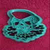 3D Printed Rockabilly Skull Tattoo Art Cookie Cutter view 1