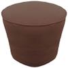 Footstool Round Pouf Cover with Piping Ottoman Cover Cotton Brown 24" Diameter x 16" Height (60 cm Diameter x 40 cm Height) Cover ONLY, Not Stuffed, Insert not view 1
