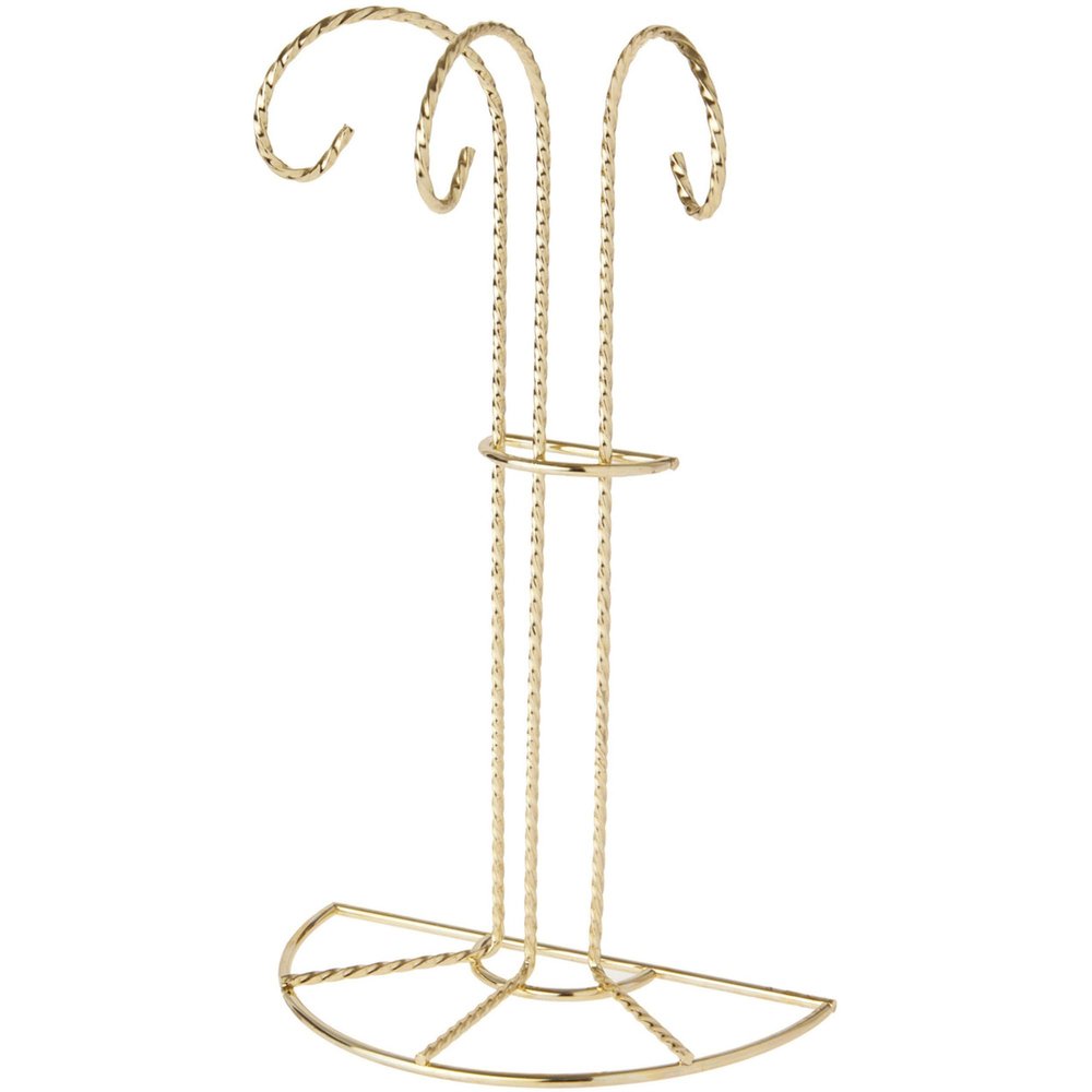 Bard's 3 Arm Gold-Toned Ornament Stand, 11.25" H x 6.75" W x 3.75" D, Pack of 2