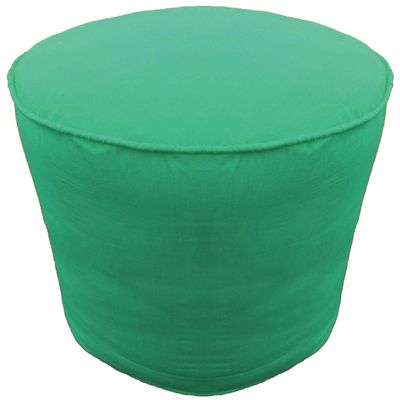 Saffron Ottoman Footstool Cover Cotton Round Pouf Cover with Piping Teal Blue 22" Diameter x 16" Height (55 cm Diameter x 40 cm Height) Cover ONLY, Not Stuffed, Insert not Included