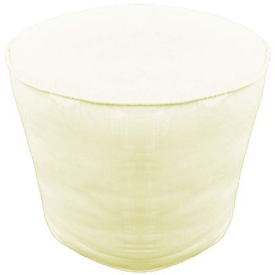 Round Pouffe Cover with Piping Ottoman Footstool Cover Cotton Ivory 32" Diameter x 16" Height (81 cm Diameter x 40 cm Height) Cover ONLY, Not Stuffed, Insert not