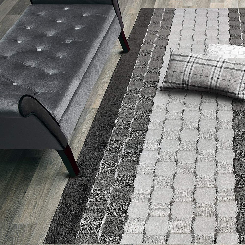 ORFA HOME Custom Cut Hallway Runner Rug, Slip Resistant, 31 Inch Wide X Your Choice of Length, Checkered White, 31 Inch X 4 feet, Doormat