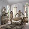 Acme Ragenardus Queen Bed in Synthetic Leather & Vintage Oak view 1