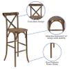 EMMA + OLIVER Dark Antique Wood Cross Back Barstool view 4