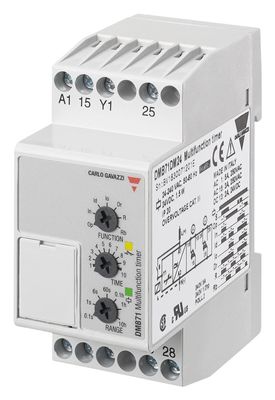 CARLO GAVAZZI DMB71DM24 24-240VAC, 7 Mode, Automatic OR Manual Start, DIN Rail Mount, DMB Series, Multifunction, Selectable TIME Range 0.1 S to 100 H, Timer