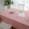 Aquazolax Red Stripe Table Cloths for 6 Foot Rectangle Tables, Textured Linen Tablecloth Farmhouse Home Decoration for Kitchen and Dining Room Tables, 54" x 84", Red view 4