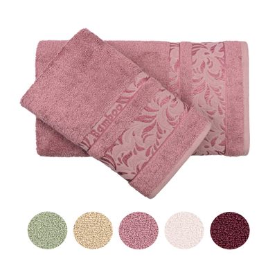 Concetti di-Lusso MiaSoft Lasoft Bamboo Towel Set  Soft and Washable Bath Towels for Hands, Face and Hair  Set of 2 in Gift Box - Deseret Rose