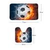 Amagical Football Ball on Fire and Water Design 3 Piece Bathroom Mat Set Shower Curtain Set Non Slip Dirtproof Bath Mat Contour Mat Waterproof Shower Curtain with 12 Hooks view 4