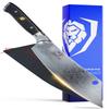 DALSTRONG Hybrid Cleaver & 8" Chef Knife - Shogun Series ELITE - The 'Crixus' - Japanese AUS-10V Super Steel Kitchen Knife - Black Handle - Razor Sharp Knife - Meat Cleaver Heavy Duty - w/Sheath Cover view 1