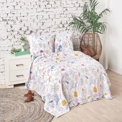 carol & frank Colonial Williamsburg Brie Flamingo King Quilt King White