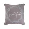 C&F Home "Grateful Cursive Wreath Embroidered 100% Cotton Accent Throw Pillow 18" x 18" Autumn Fall Harvest Thanksgiving Home Living Room Couch Sofa Chair Bed Bedroom Zipper Closure Decor Decoration view 1