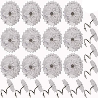 Mini Skater 30 pcs Clear Heads Screw Nail Twist Pins Headliners Upholstery for Slipcovers Chair Couch Furniture Car Slip Covers Bedskirt Fixed Blankets Sofa Sets 0.6 inch (30 pcs)