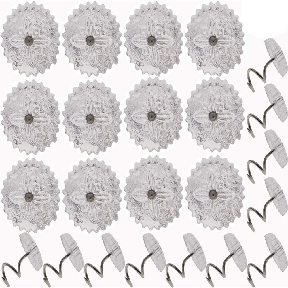 Mini Skater 30 pcs Clear Heads Screw Nail Twist Pins Headliners Upholstery for Slipcovers Chair Couch Furniture Car Slip Covers Bedskirt Fixed Blankets Sofa Sets 0.6 inch (30 pcs)