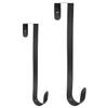 GameXcel 12" + 15" Wreath Hanger for Front Door - Large Wreath Metal Hook for Christmas Wreath Over The Door Hangers - 2 Pcs Black view 1