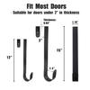 GameXcel 12" + 15" Wreath Hanger for Front Door - Large Wreath Metal Hook for Christmas Wreath Over The Door Hangers - 2 Pcs Black view 4