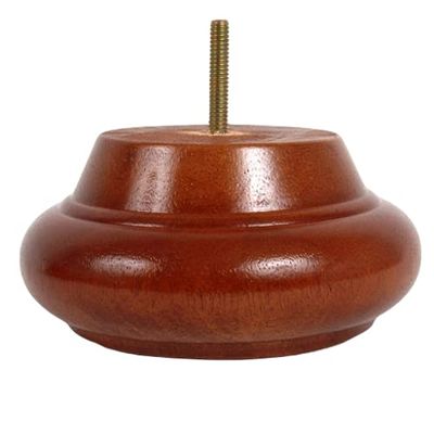 LEG DADDY TruFitLeg Ivar - 2 1/2" Turned Bun Sofa Leg, Fits on All Furniture with Hanger Bolt Attachments (Oak, Set of 4)