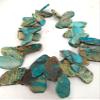 Blue snak Skin Jasper Jewelry- Imperial Jasper Terra Jasper 25-40mm 17inch Slab Focal Freeform Gemstone Beads - Snakeskin Pendant view 1