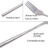 5Pcs Extendable Forks, Stainless Steel Telescopic Forks Adjustable Length 8.7 to 25.4 Inch for BBQ Dessert Portable Outdoor Use view 3