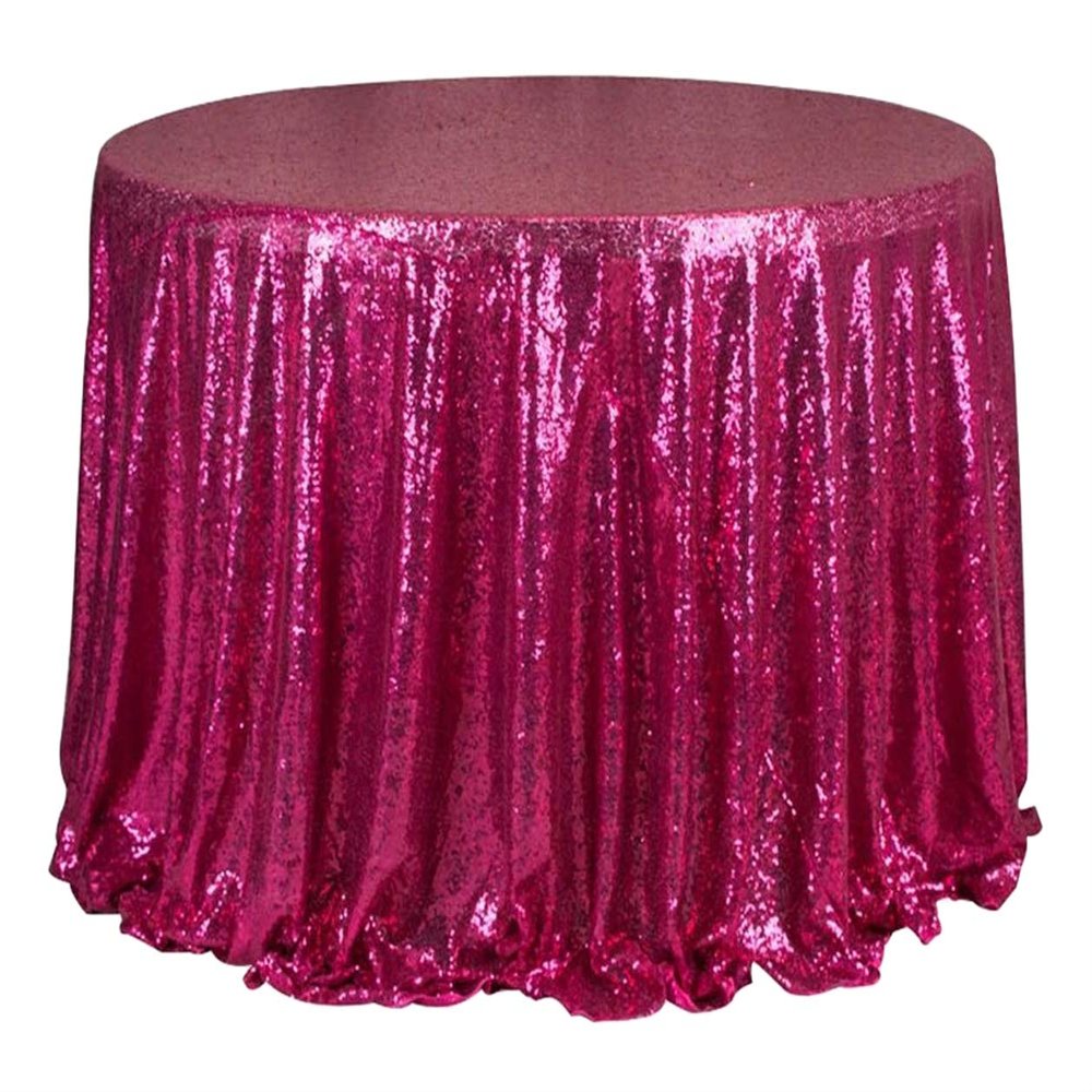 Liveinu Sparkle Glitz Sequin Rectangle Tablecloth Party Table Cover Table Runner for Wedding Cake Dessert Table Exhibition Events Table Linens 58"x82" Inch Rose Red