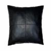 Aaron Craft Lambskin Leather Cushion Pillow Cover (Black, 16x16) view 1
