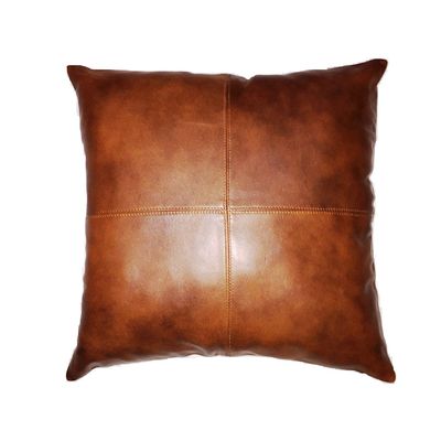 Aaron Craft Lambskin Leather Cushion Pillow Cover (Tan, 16x16)