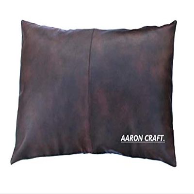 Aaron Craft Lambskin Leather Cushion Pillow Cover (Brown, 12x20)