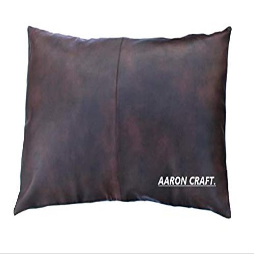 Aaron Craft Lambskin Leather Cushion Pillow Cover (Brown, 12x20)