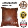 Aaron Craft Lambskin Leather Cushion Pillow Cover (Tan-P, 18x18) view 2