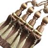 1 Pair Double Balls Luxurious Curtain Buckle European Style Curtain Tiebacks Rope Beaded Tassels Curtain Tiebacks (Light Coffee) view 1