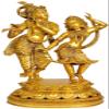 Exotic India Large Size Dancing Radha-Krishna - Brass Statue - Color Gold Color view 1