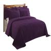 Better Trends Chenille Bedspreads Full/Double Size, Plum 100% Cotton Chenille Stripe Design Tufted Bedding Coverlet Soft Lightweight, 81"x110" 1 Pieces Jullian Collection view 2