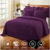 Better Trends Chenille Bedspreads Full/Double Size, Plum 100% Cotton Chenille Stripe Design Tufted Bedding Coverlet Soft Lightweight, 81"x110" 1 Pieces Jullian Collection view 3